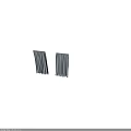 Elegant Gray Curtains Two Panel Floor Length Draped Against White Background 3d model