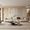 Modern Simple Living Room Combination Sofa Log 3d model