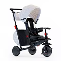 Kids Tricycle With Removable Canopy Black Seat And Red Buttons