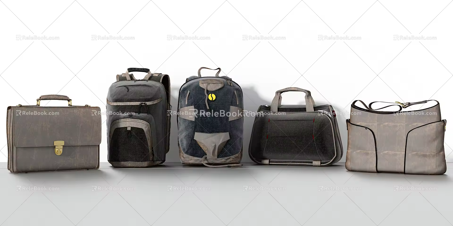 Modern Bag Backpack Handbag Combination 3d model