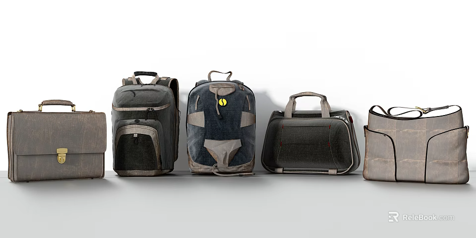 Different Types Of Stylish Bags Including Backpacks Handbags Duffel Designs 3d model 