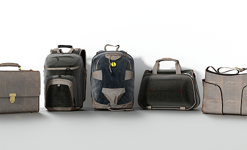 Modern Bag Backpack Handbag Combination 3d model