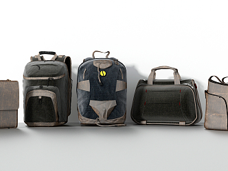 Modern Bag Backpack Handbag Combination 3d model