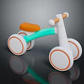 Modern Kids Tricycle with White Body Green Handlebar Orange Seat and White Wheels