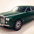 Green Rolls-Royce Luxury Sedan Classic Design With Chrome Accents And Elegant Exterior