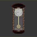 Classic Red Mantel Clock With Ornate Golden Decorations White Dial And Pendulum