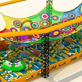Modern rainbow net playground rainbow ball pool net 3d model