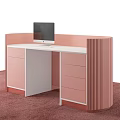 Front desk reception pink front desk reception desk reception background wall beauty shop front desk cosmetics shop front desk ladies underwear shop front desk 3d model