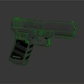 Modern Tactical Pistol with Sleek Metal Finish Ergonomic Grip Texture and Detailed Design