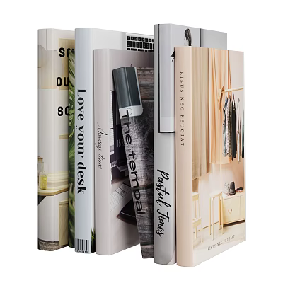 Home Design Books and Magazines with Interior Fashion Desk and Clothing Ideas 3d model