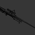 Tactical Sniper Rifle With Telescopic Sight Long Barrel And Black Tactical Finish