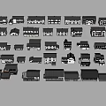 Various Architectural House Models With Different Roof And Window Designs