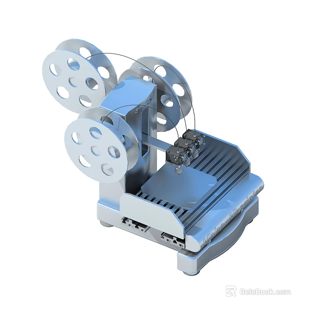 Industrial Mechanical Equipment With Perforated Reels And Grooved Base Structure 3d model 