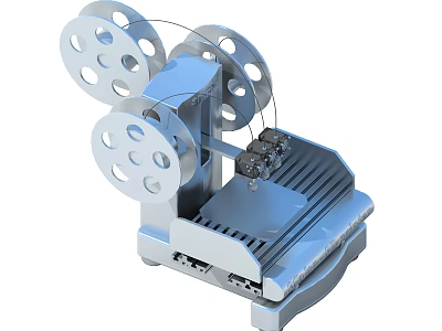 Industrial Mechanical Equipment With Perforated Reels And Grooved Base Structure 3d model