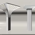 Modern White Decorative Columns Two Styles With Perforated Top And Illuminated Edge Design