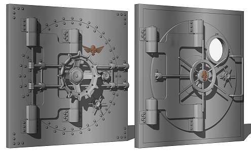 Industrial LOFT Gate Safe Vault Gate 3d model