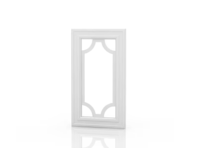 White Decorative Cabinet Door Panel With Elegant Ornate Carved Design 3d model