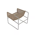 Modern Wicker Leisure Chair With Metal Frame And Comfortable Seating