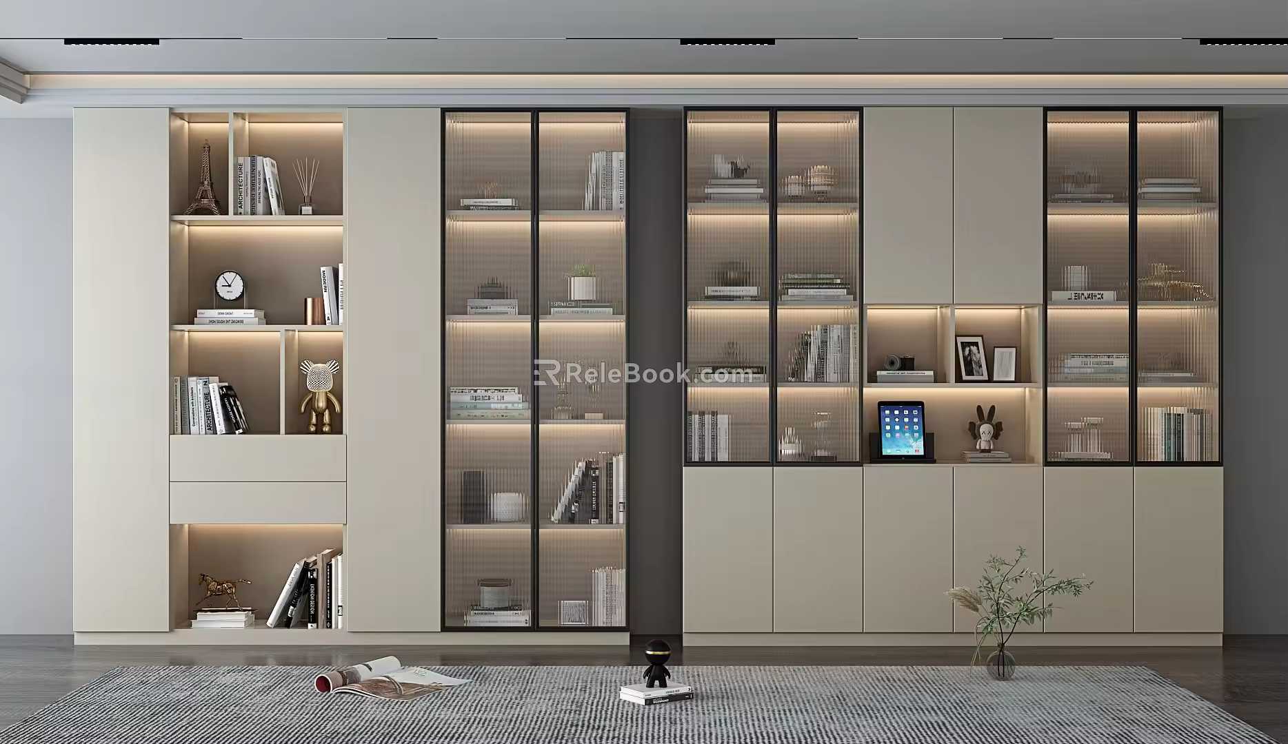 Modern bookcase 3d model