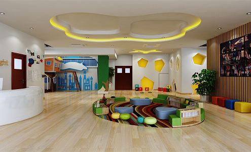 Modern Kindergarten Lobby Kindergarten Indoor Lobby 3d model