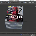 Stack of Comic Con Exclusive Magazines With Deadpool Cover Design 3d model