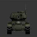 Military Tank With Long Cannon Metal Tracks And White Star Insignia