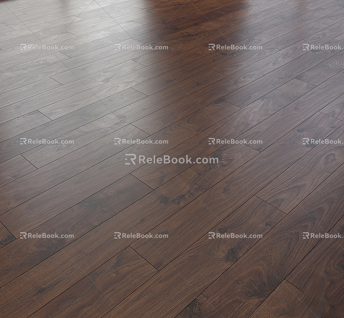 I-shaped wood floor wood grain brick dark walnut floor oak matte 3d model