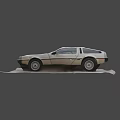 Vintage DeLorean Car Parked On Urban Pavement With Classic Design