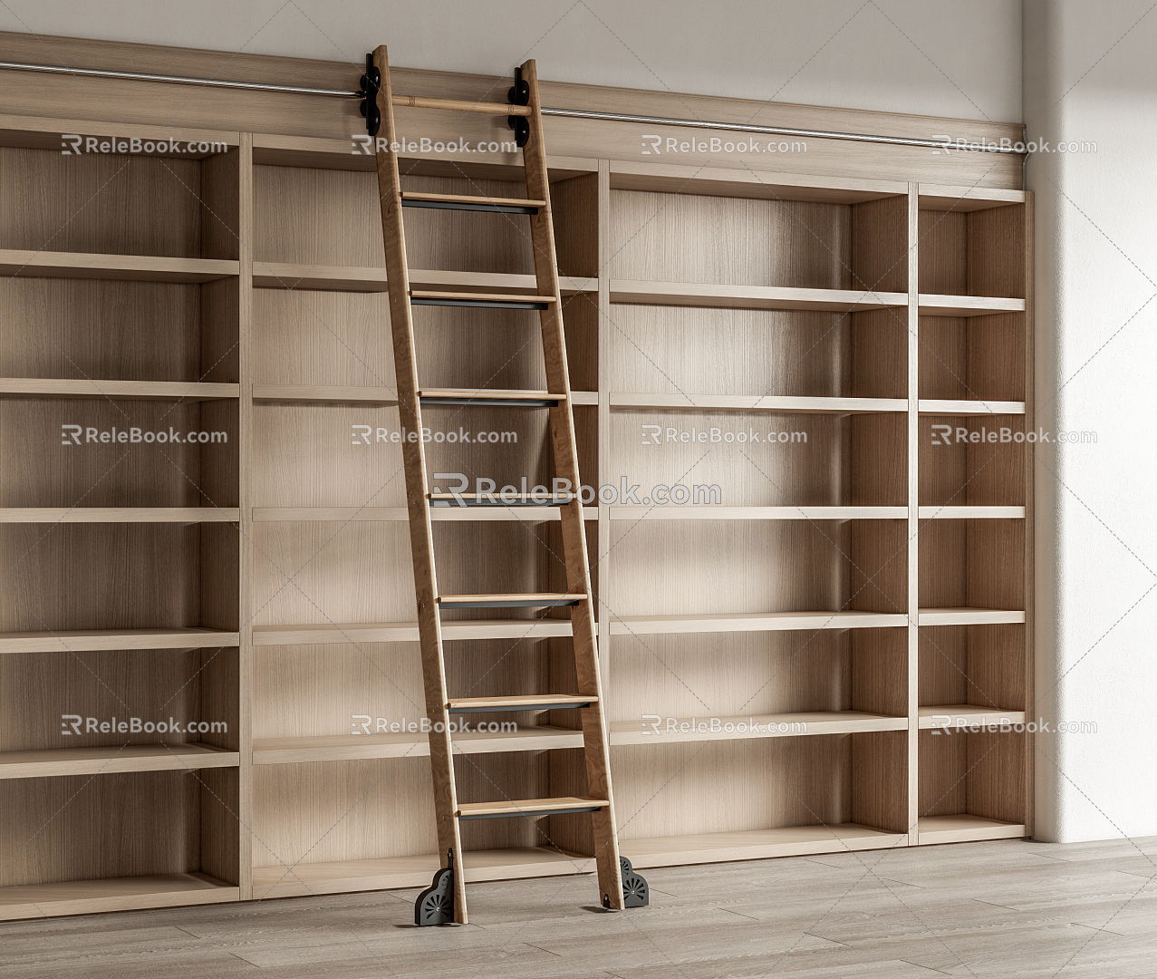 Modern Ladder Library Bookshelf Ladder 3d model