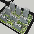 Modern High Rise Residential Complex With Green Spaces And Landscape Design