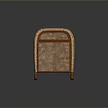 Wicker Storage Trunk With Wooden Frame Decorative Lock And Woven Design For Home Use
