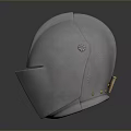 Sleek Silver Weapon Helmet With Smooth Reflective Surface On Dark Background 3d model
