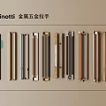 Minotti Metal Hardware Handles Showcasing Various Modern Styles and Quality Craftsmanship