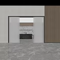 Modern Office Corridor Design With Glass Partitions Wooden Elements Recessed Lighting And Marble Flooring
