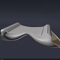 Modern Sleek Coffee Table With Curved Design And Metallic Glossy Finish