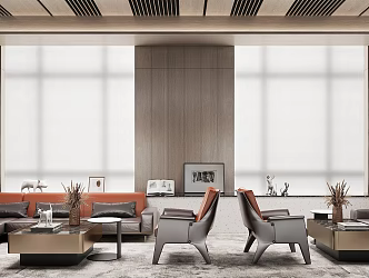 New Chinese-style reception area inside the sales office 3d model