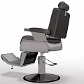 Modern Black Leather Massage Chair With Armrests Metal Base And Footrest