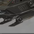 Futuristic Cosmic Spacecraft 0133 With Cockpit Sleek Wings And Metallic Design