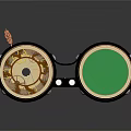 Steampunk Style Goggles With Intricate Brass Gears Green Lenses And Decorative Ornaments