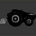 Sturdy Black Utility Vehicle Showcasing Large Tires And Heavy-Duty Mechanical Design