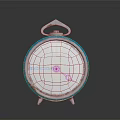 Round Alarm Clock With Reflective Face Showing Building And Plaza 3d model