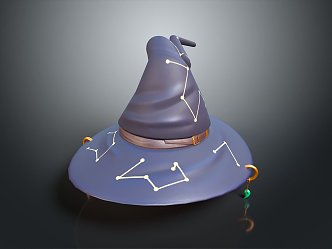 Hat witches hat realistic 3d model