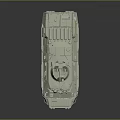 Light Green Armored Military Vehicle With Six Wheels And Turret Structure
