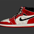 Red White Black High Top Lifestyle Sneakers With Classic Design Nike Swoosh And Jumpman Logo