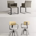 Modern Leisure Chairs With Grey Upholstery Black Metal Legs And Beige Wooden Armrests