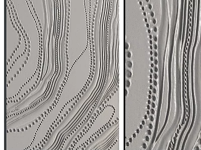 Abstract Painting With Flowing Lines And Dotted Patterns In Gray Tones 3d model