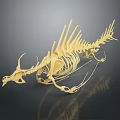 Medical Device Yellow Skeleton Model 3D Rendered For Medical Education And Training