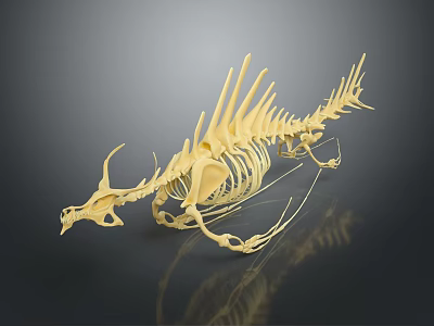 Medical Device Yellow Skeleton Model 3D Rendered For Medical Education And Training 3d model