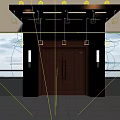 Copper Double Entrance Door With Red Frame Awning Side Lights And Windows