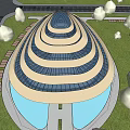 modern gymnasium building generation gymnasium building 3d model